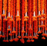 10 Pcs Unique Artificial Orange Marigold Garland, Gift For Wedding Anniversary Birthday, Return Gift, Home Party Décor Gift, Diwali Décor